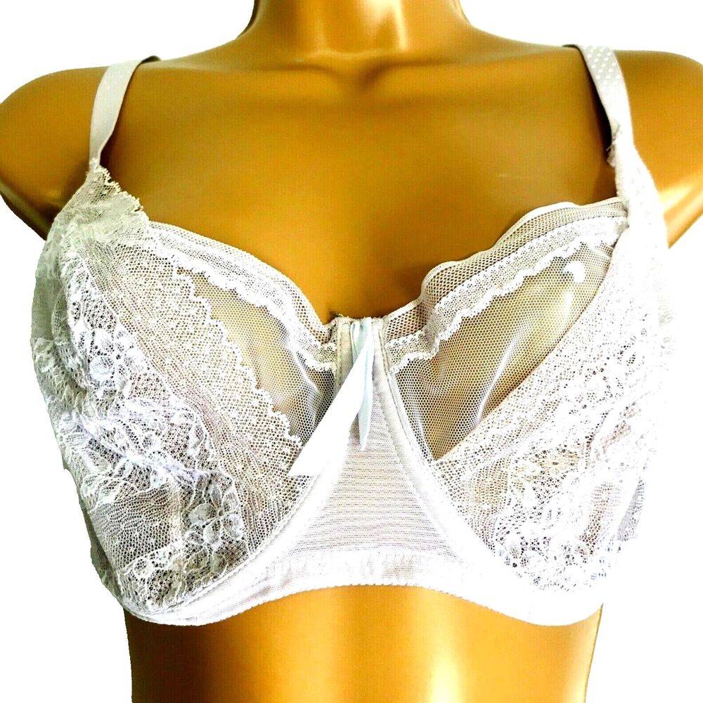 Passionata Lace Bra Women Lavender Purple 38 DD Floral Tulle Sheer Underwire